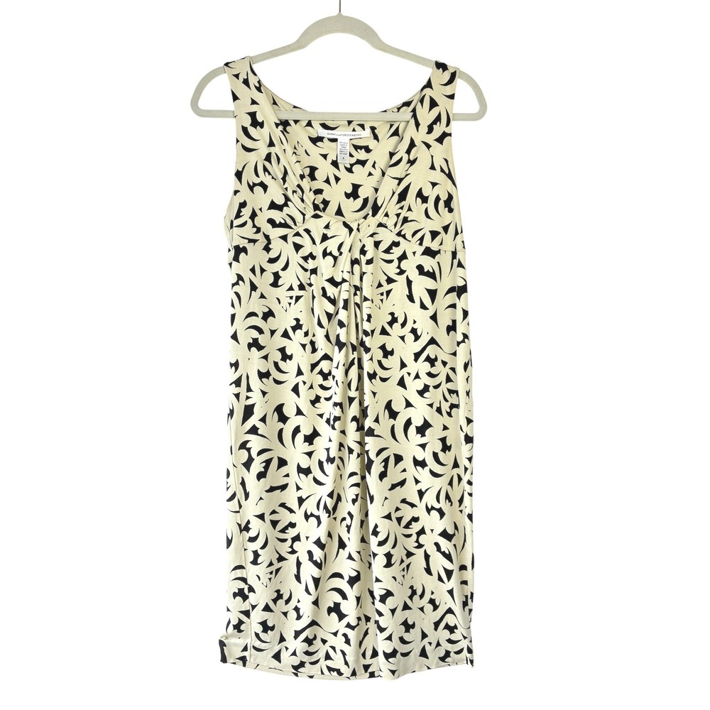 Diane von Furstenberg DVF Silk Jersey Sleeveless Dress Sz 8 *Flaw